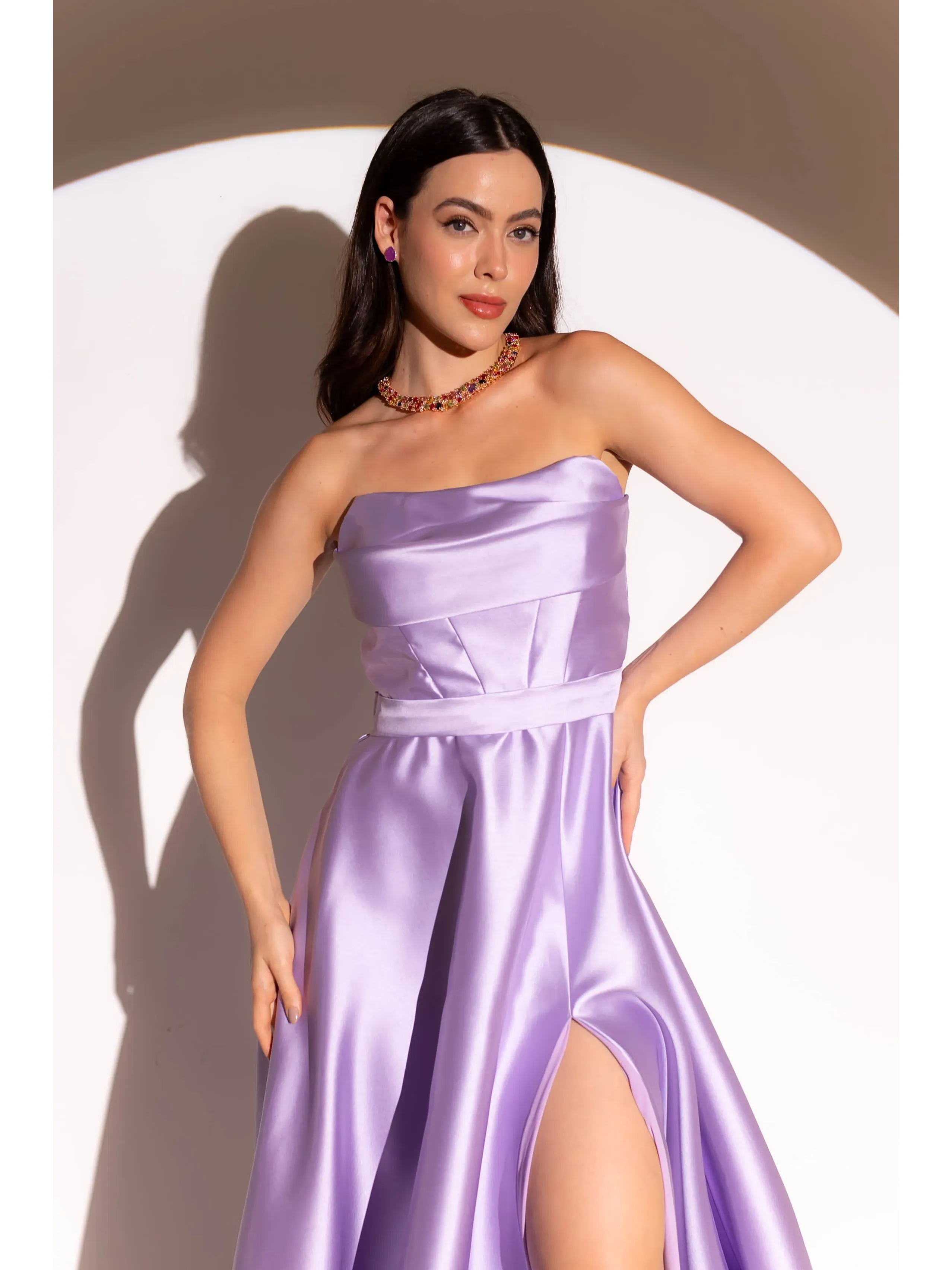 longo lavanda com tecido em zibeline modelo tomara que caia e saia com fenda LOREN23.1.webp