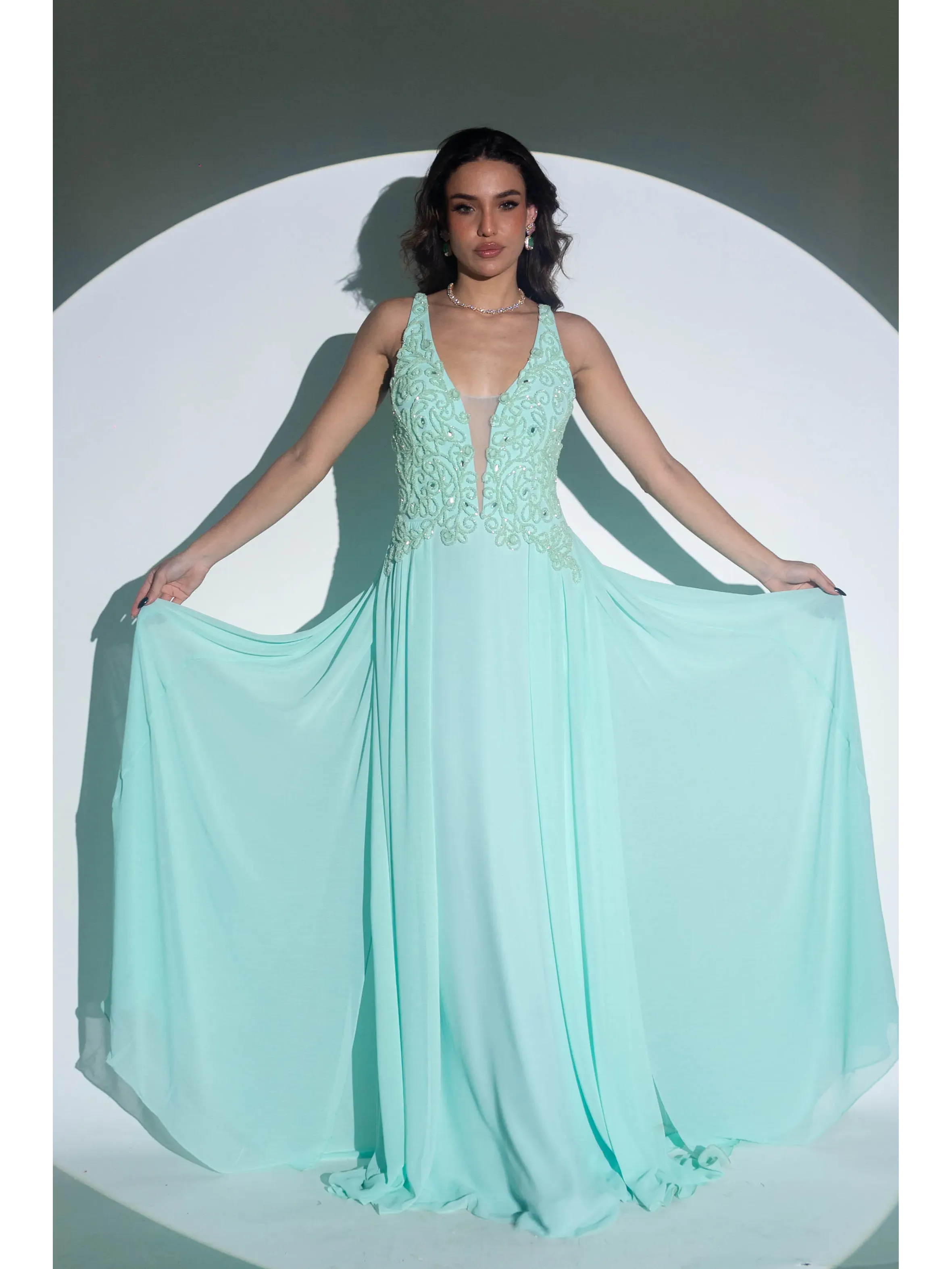 longo verde tiffany busto bordado saia fluida ASDSP100.webp